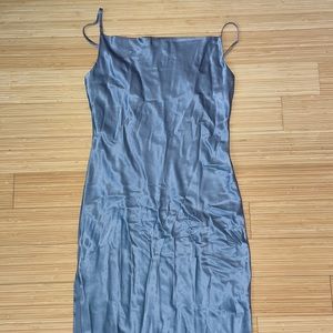 Blue Slip Silk Dress
